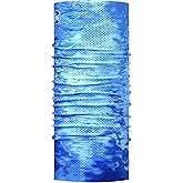 BUFF CoolNet UV Neck Gaiter, UPF 50 Sun Protection, Breathable, Versatile, Quick Dry Face Mask, Black & Blue, Adult Size