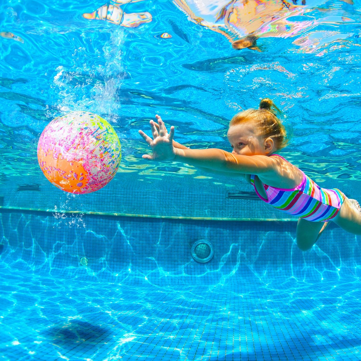 Hiboom Swimming Pool Toys Ball, Underwater Game Swimming Accessories Pool Ball for Under Water Passing, Dribbling, Diving and Pool Games for Teens, Adults, Ball Fills with Water (Water Color): Toys & Games