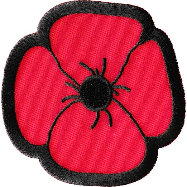 Scotland Saltire With Poppy Remembrance Day Embroidered Patch Sew/Iron On