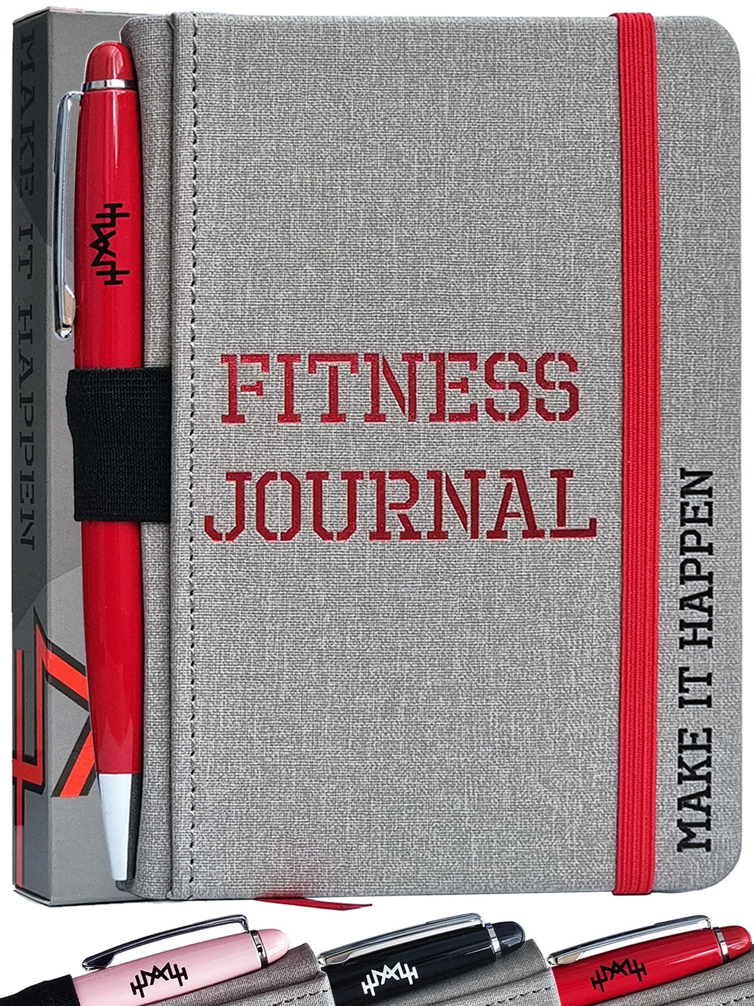 A6 Pocket Fitness Journal & Workout Log Book for Men & Women – Track 93 Workouts, Set 15 Goals & Log 24 Personal Records – Sweatproof Gym Diary & Exercise Planner – Red