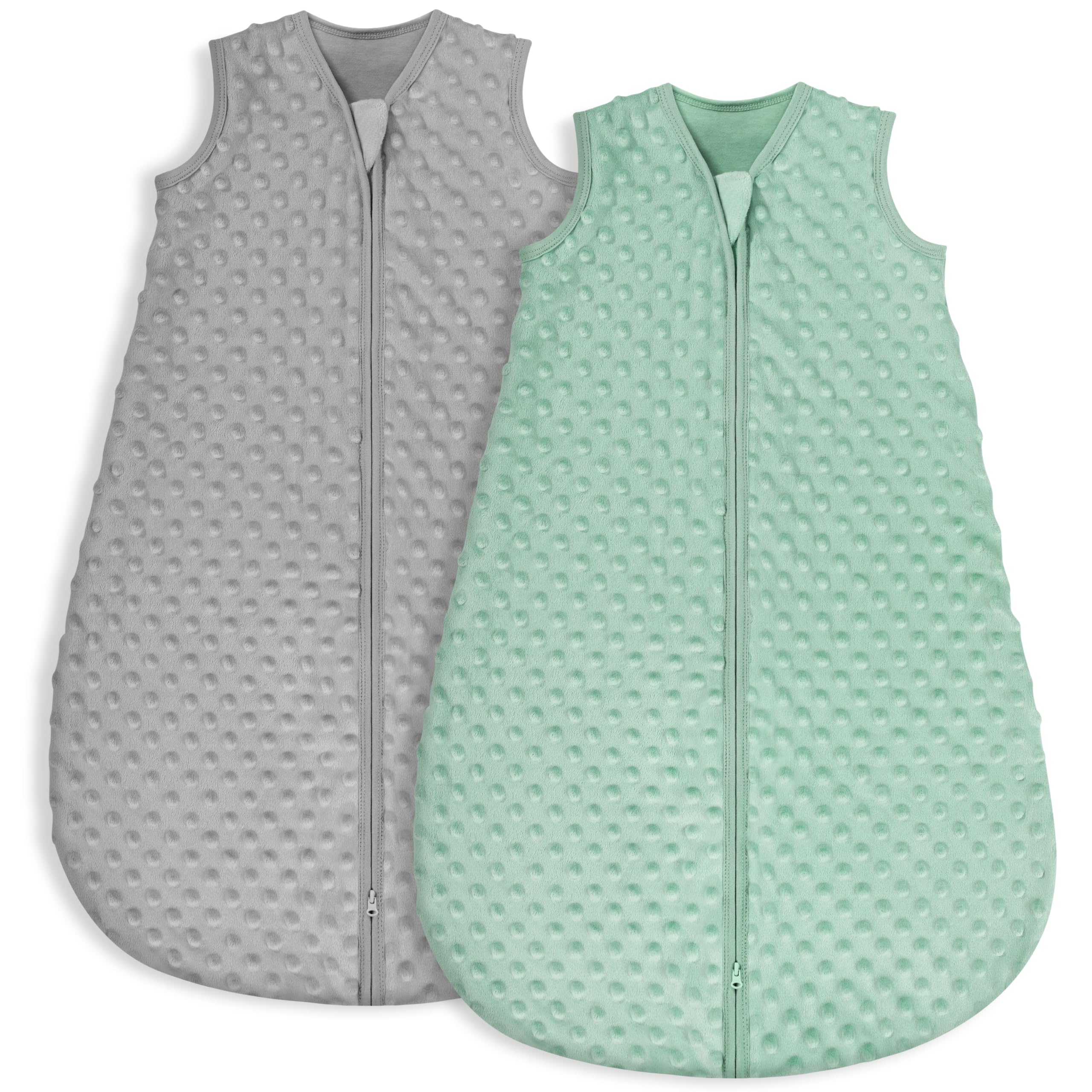 Looxii Baby Sleeping Bag 1.5TOG Cotton Soft Newborn Sleepsack Unisex Baby Wearable Blanket for Boys and Girls 0-6 Months Grey & Green — image 1