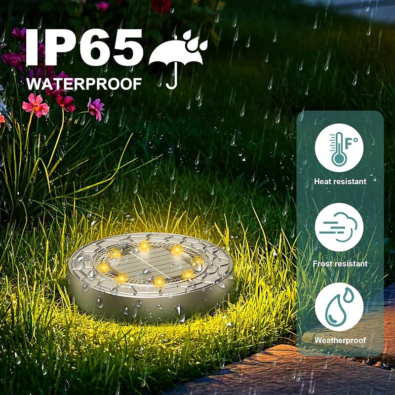 10 pezzi Luci Solari da Giardino, 8 LED Lampade Solare da Terra