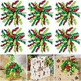 AIMUDI Christmas Bows for Gift Wrapping 4" Red and Green Curly Gift Bows Self Adhesive Bow Twist Tie Bows for Treat Bags Party Favors Bags Basket Holiday Decoration - 6 PCs
