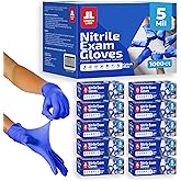 London Labs Cobalt Blue 5 Mil Nitrile Exam Gloves Disposable Latex Free | Medical Rubber Gloves for Doctors, EMT, First Aid Kit, Food Service & Cleaning | Bulk Case of (1000 CT)