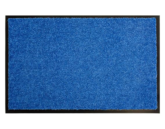 Primaflor - Ideen in Textil Schmutzfangmatte CLEAN – Blau 40x60 cm, Waschbare, Rutschfeste, Pflegeleichte Fußmatte, Eingangsm