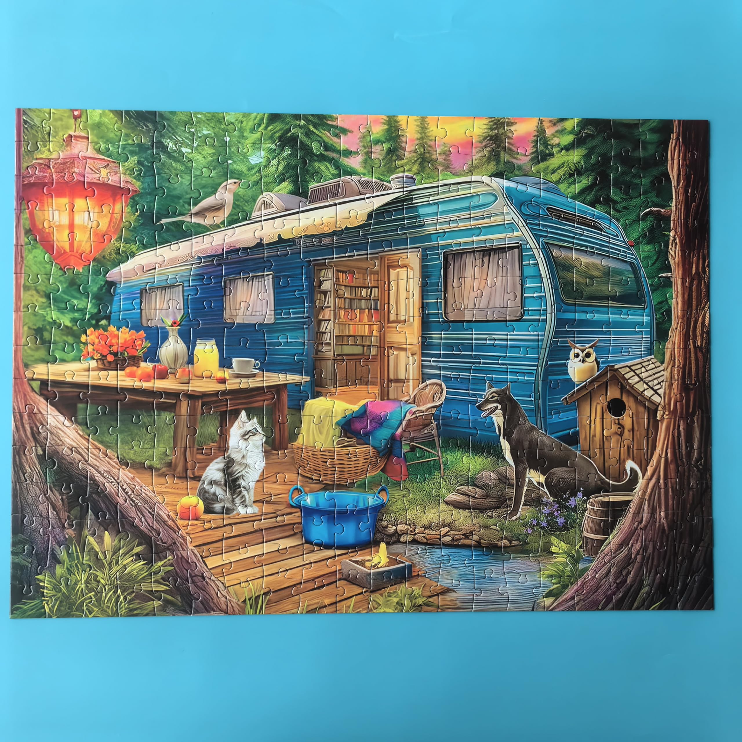 300 Piece Puzzles for Adults - Woodland Caravan Camping
