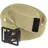 Jackster Military Grade Web Belt &ndash; 54" Adjustable Cotton Canvas with Black Open Face Buckle &ndash; Made in USA