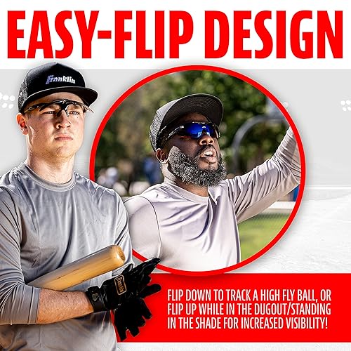Franklin Sports MLB Flip Up Baseball Softball Sunglasses for