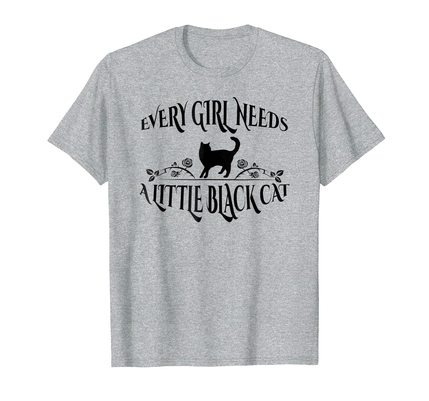 Every Girl Needs A Little Black Cat T-Shirt For Halloween-Rose