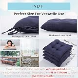 HAMO Dining Chair Seat Pad Cushions Set of 4 Navy 38x38 cm 15x15 view 5