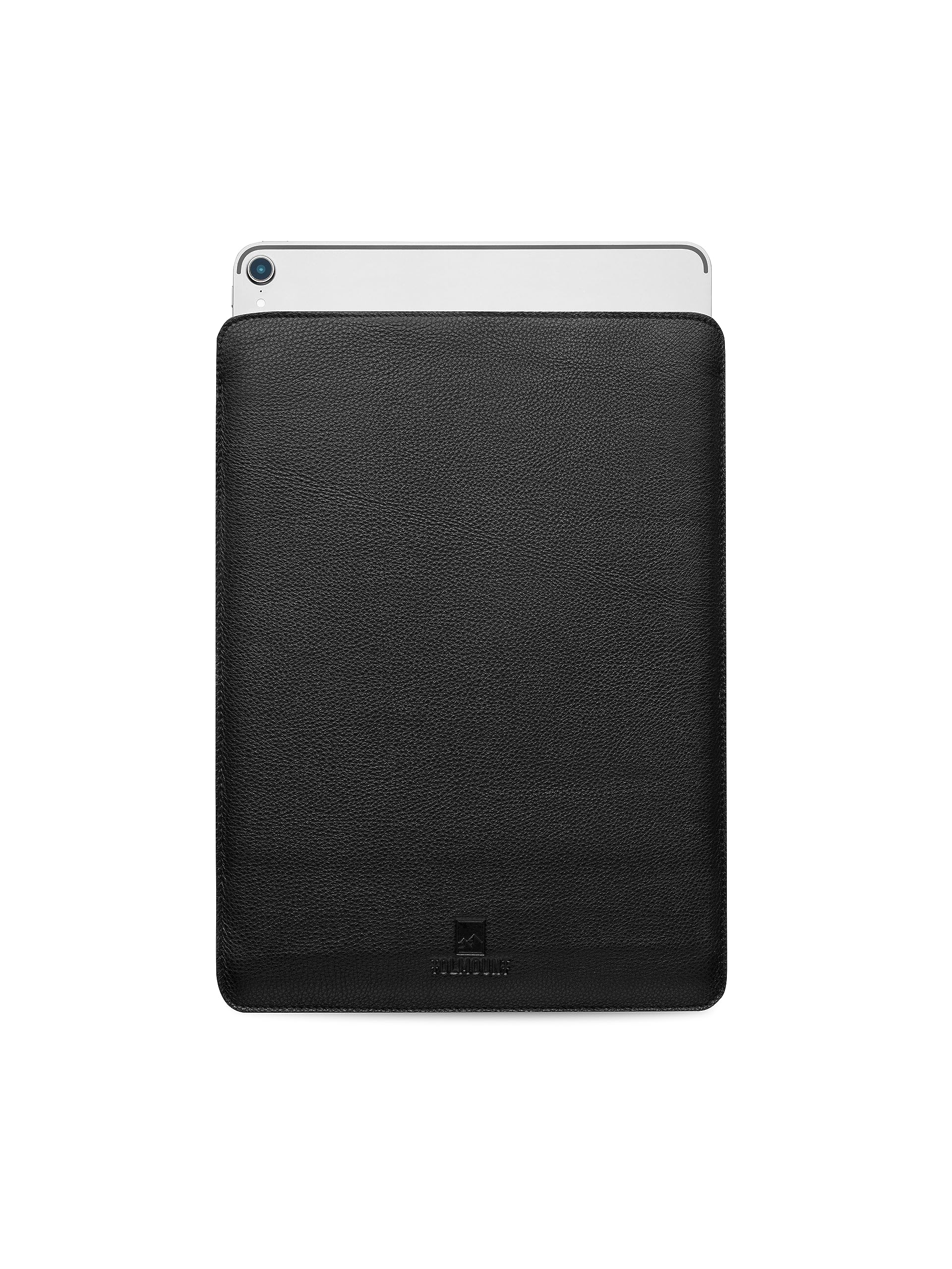 Tolmount Full Grain Leather & Wool iPad Sleeve for 12.9-inch iPad Pro 2018-2021 - Waterproof Tablet Pouch (Black)
