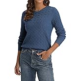 QUALFORT Womens Lightweight Cable Knit Soft Business Casual Trendy Pullover Sweaters 2026