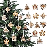 GlikCeil 12 Pcs Gingerbread Ornaments for Christmas Tree Soft Clay Christmas Tree Hanging Cookie Decoration Gingerbread House Xmas Decorations 3.14 Inch Cute Hanging Xmas Home Decor for Party Supplies