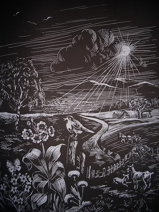 WASO-Hobby - 4er Scrapy Kratzbilder Set - 4 Jahreszeiten Motive / Silber *Groß*