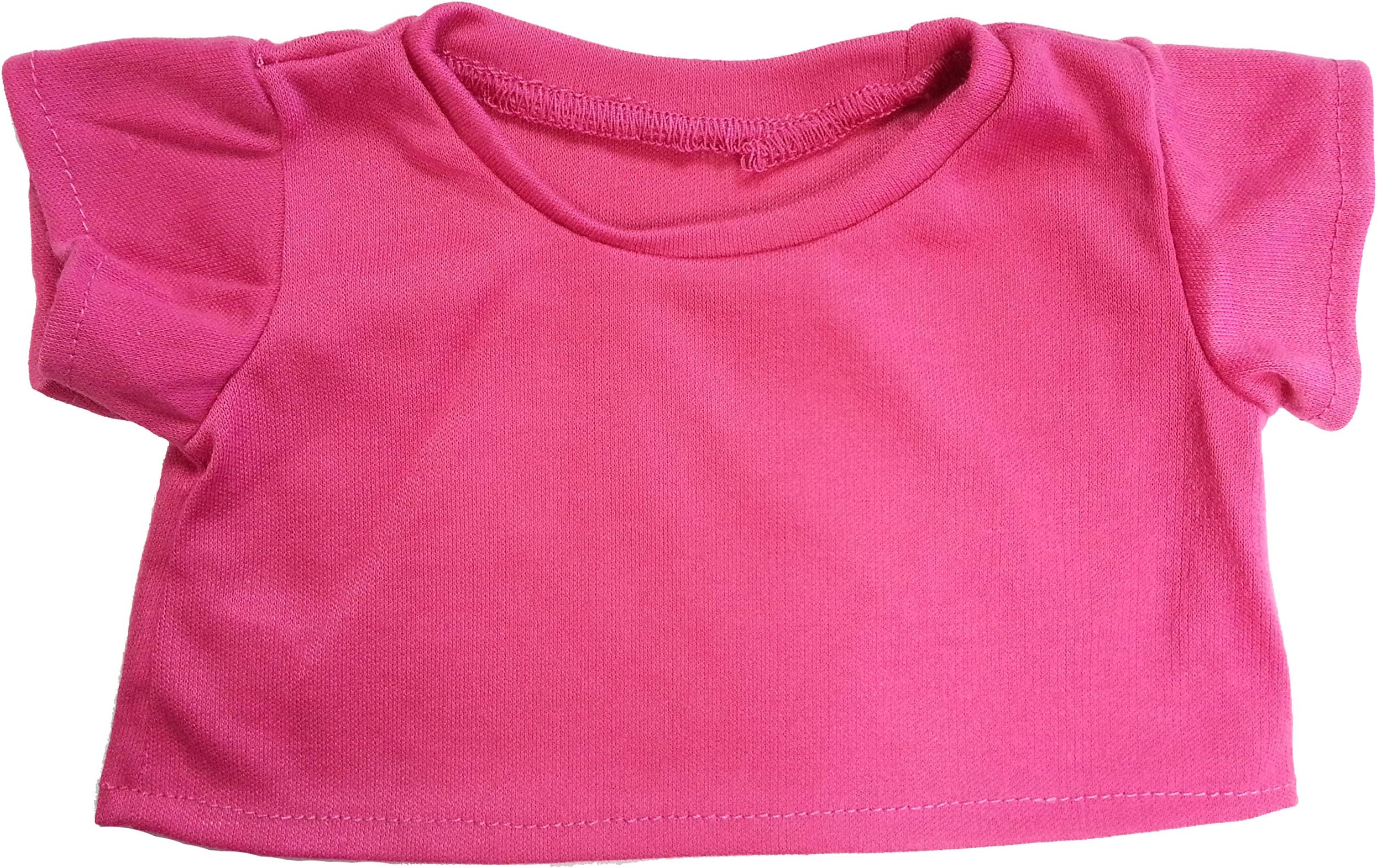 Pink Basic Tee Shirt Teddy Bear Clothes Fit 14" - 18" Build-a-bear, and Make Your Own Stuffed Animals