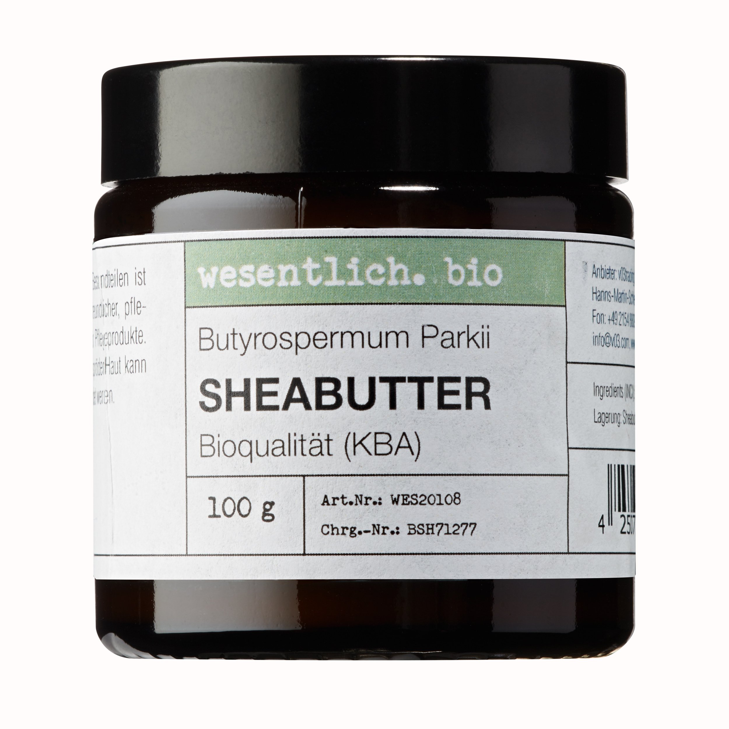 Wesentlich. Shea Butter Organic 100 g – Natural in Glass Jar – 100% Pure Natural Product