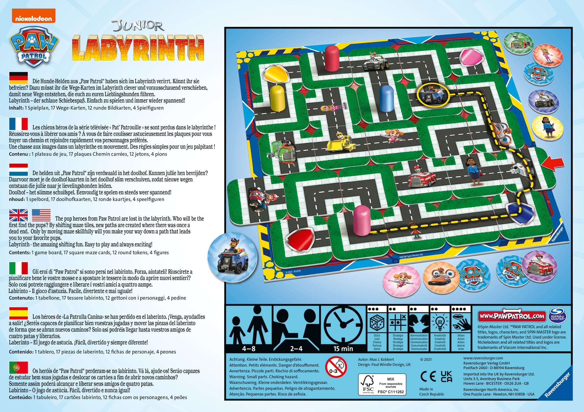 Ravensburger Kinderspiel Paw Patrol Junior Labyrinth 20799 - das bekannte Brettspiel von Ravensburger als Junior Version, Kinderspiel für Kinder ab 4 Jahren - Geburtstagsgeschenke 7