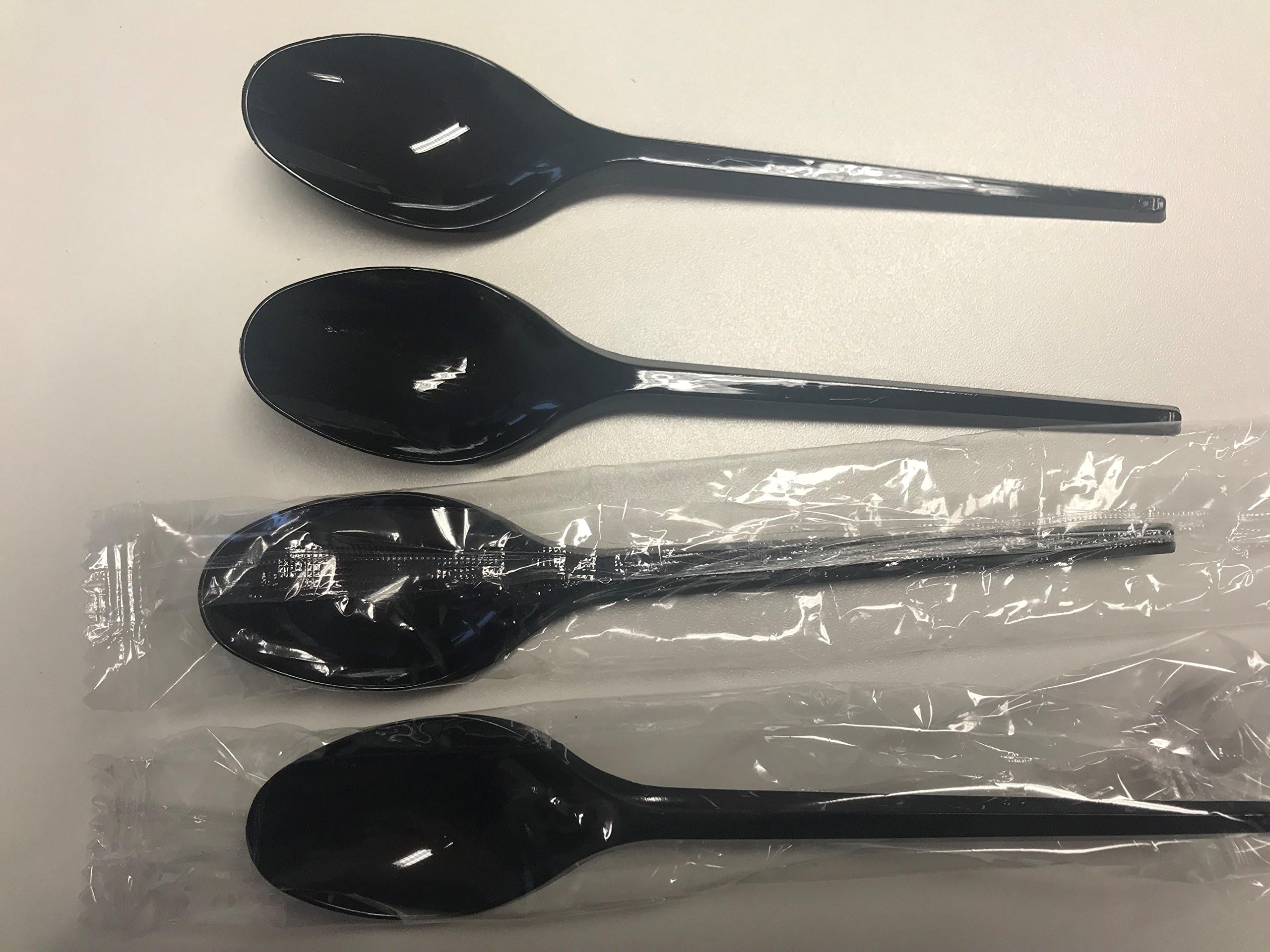 Black"Individually Wrapped" Dessert Spoon/Large Teaspoon 17cm {6.7"} (1000)