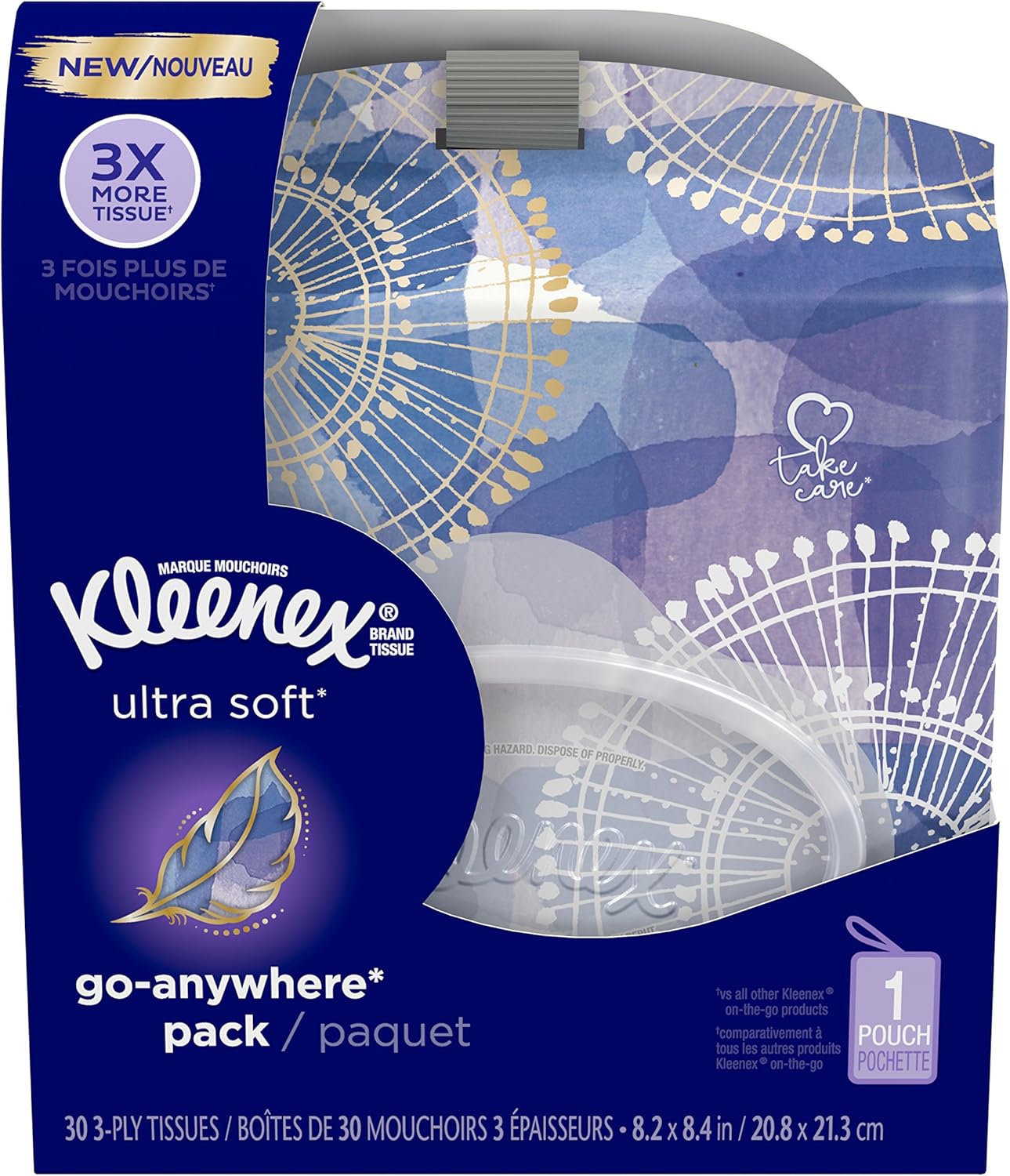 Kleenex Ultra Soft Go Anywhere ClipOn Facial Tissues, 30 Tissues per