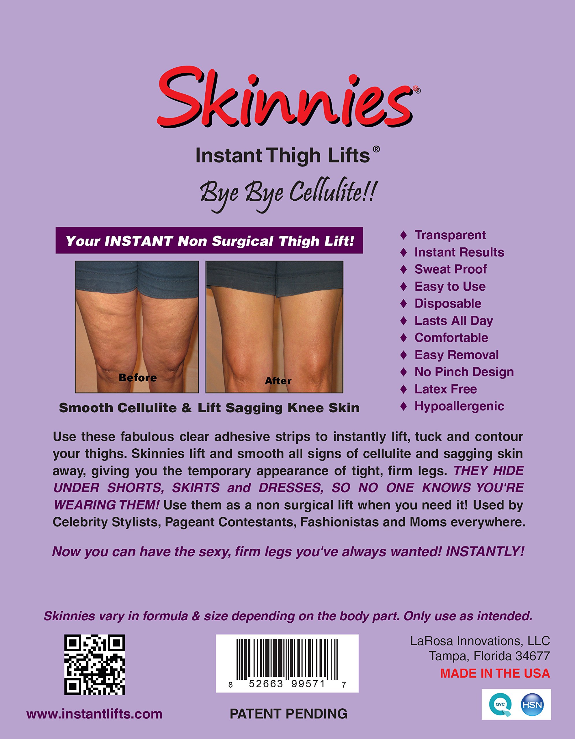 Skinnies Instant Thigh Lifts 15 Pair Shark Tank Product Clear Adhesive Strips Instantly Smooth