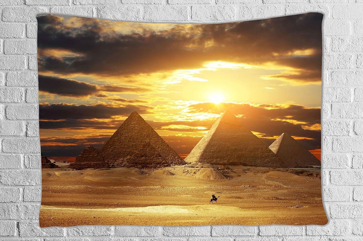 JOOCAR Egyptian Pyramid Tapestry Magical Ancient Culture Middle Eastern Art Wall Hanging Tapestries Art Decor for Living Room Bedroom 59.1