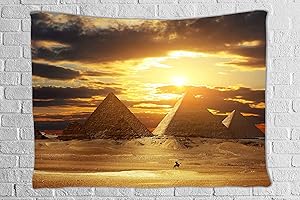 JOOCAR Egyptian Pyramid Tapestry Magical Ancient Culture Middle Eastern Art Wall Hanging Tapestries Art Decor for Living Room Bedroom 59.1