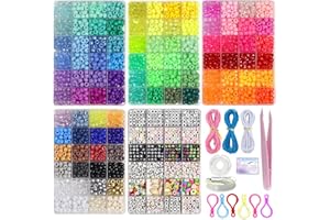 LIS HEGENSA Pony Beads Bulk,Kandi Beads for Necklace Jewelry Making Hair Braiding,Bracelets Making Kits,Hair Bead,Bracelet Beads,Plastic Beads for Crafts Braids Girls (96 Color,4500PCS)