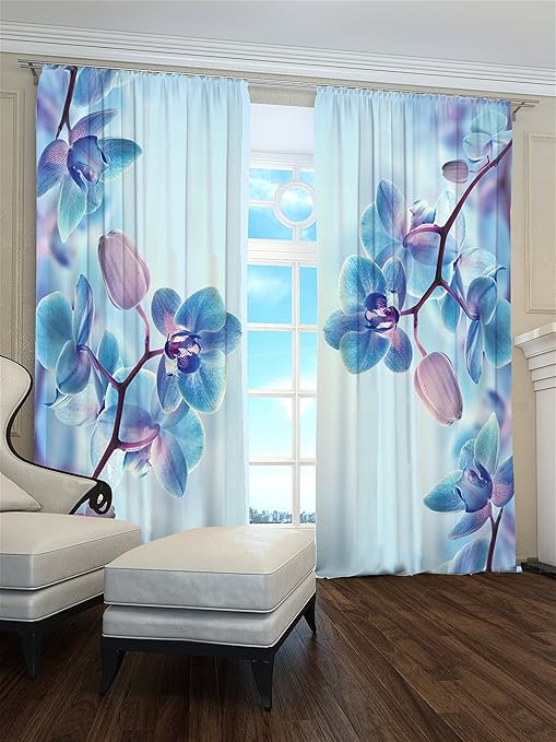 Lemare Vorhang Blickdicht Digitaldruck Orchidee in Knospen 2X 145x260 cm