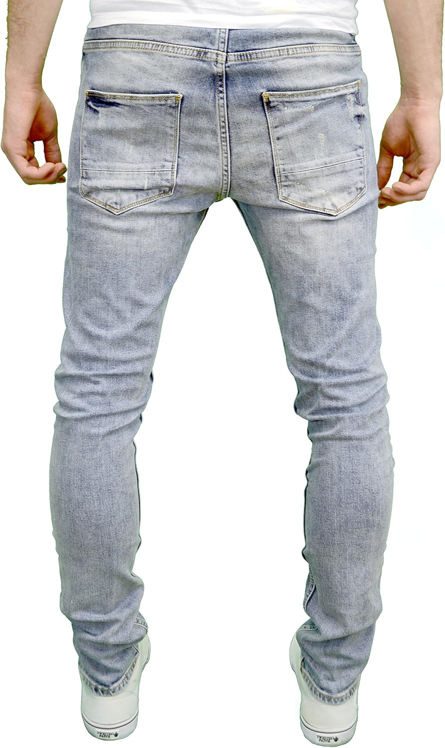 ripped jeans with camo patches