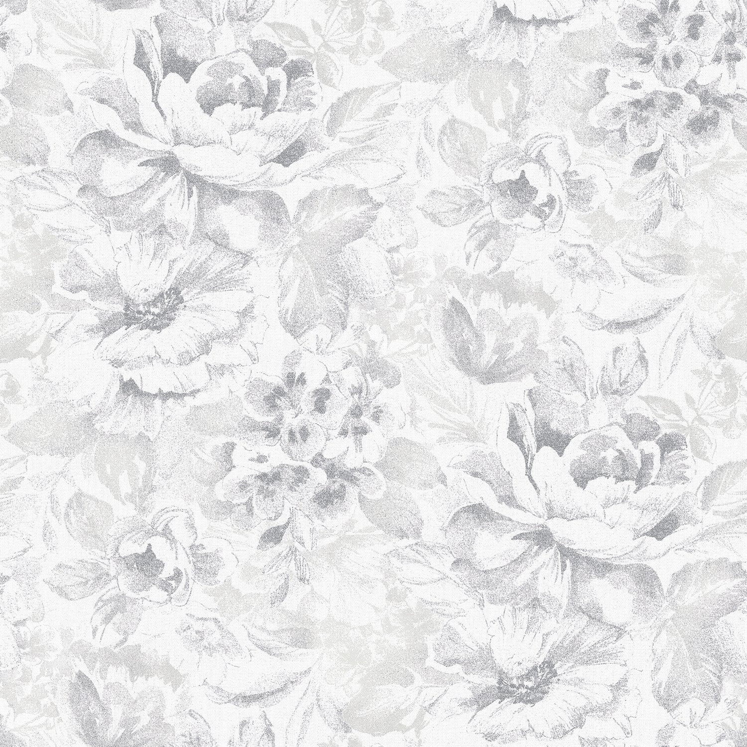 Galerie G56299 Nordic Elements Floral Wash Wallpaper, Grey, 10m x 53cm