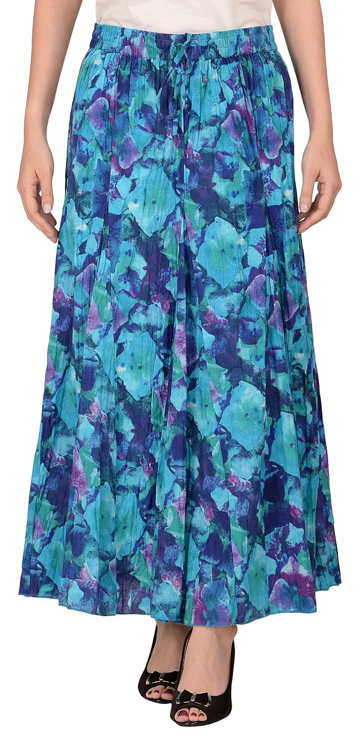 cotton breeze women's cotton long pleated skirt