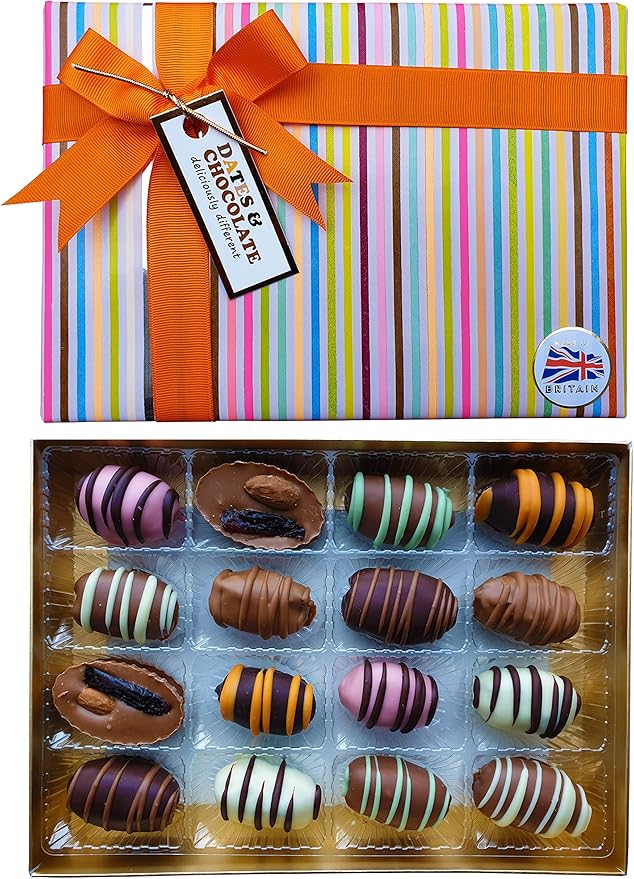 Assorted Chocolate Dates Gift Box Luxuriously Gift Wrapped Amazon.co