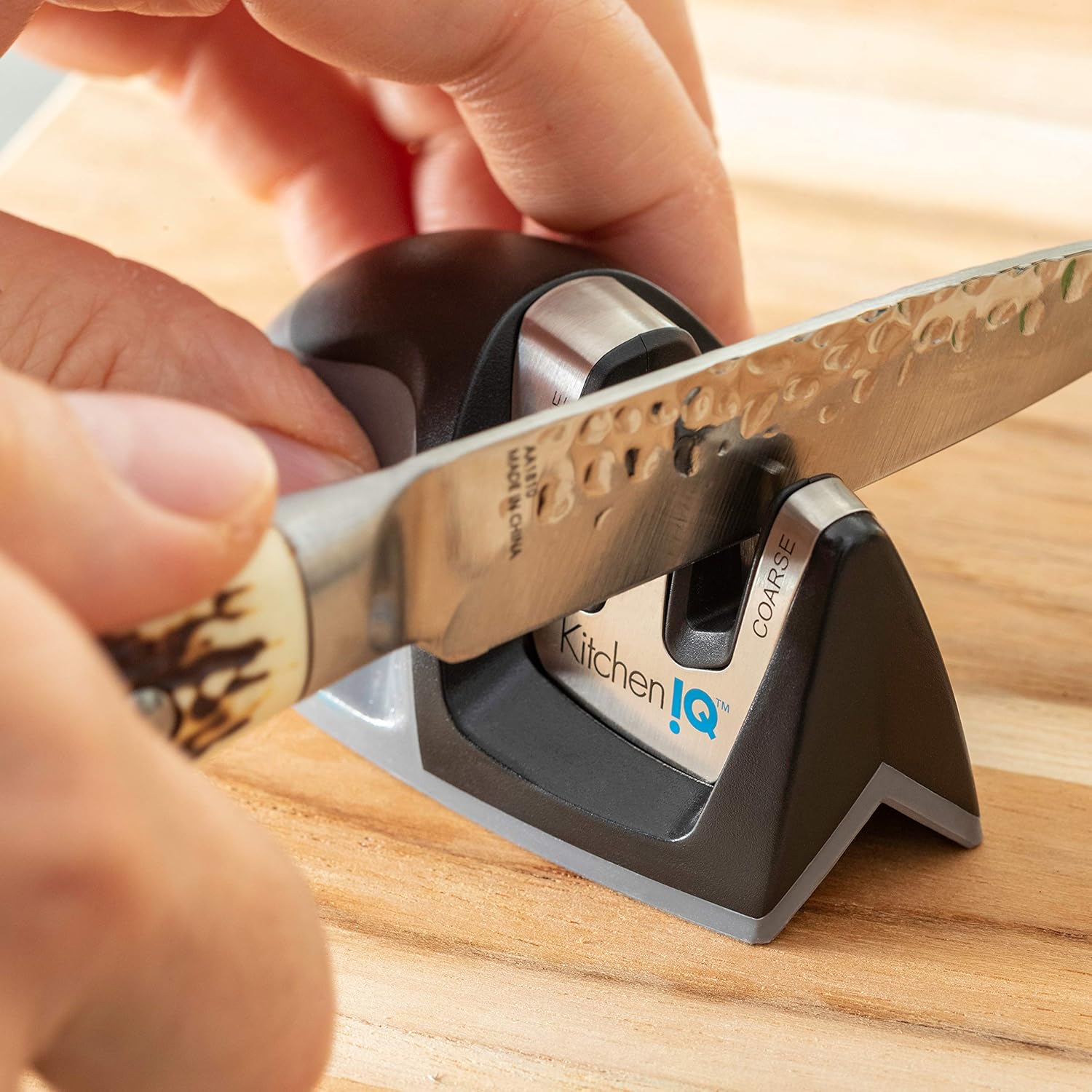 KitchenIQ 50009 Edge Grip 2-Stage Knife Sharpener, Black: Kitchen & Dining