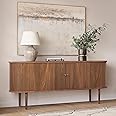 WERMO 71’’ Sideboard Storage Cabinet with Doors and Shelves - Wood Credenza for Living Room, Bedroom, Entryway and Home Office Cabinet. Kitchen Buffet, Media Console Table with Storage (Walnut)
