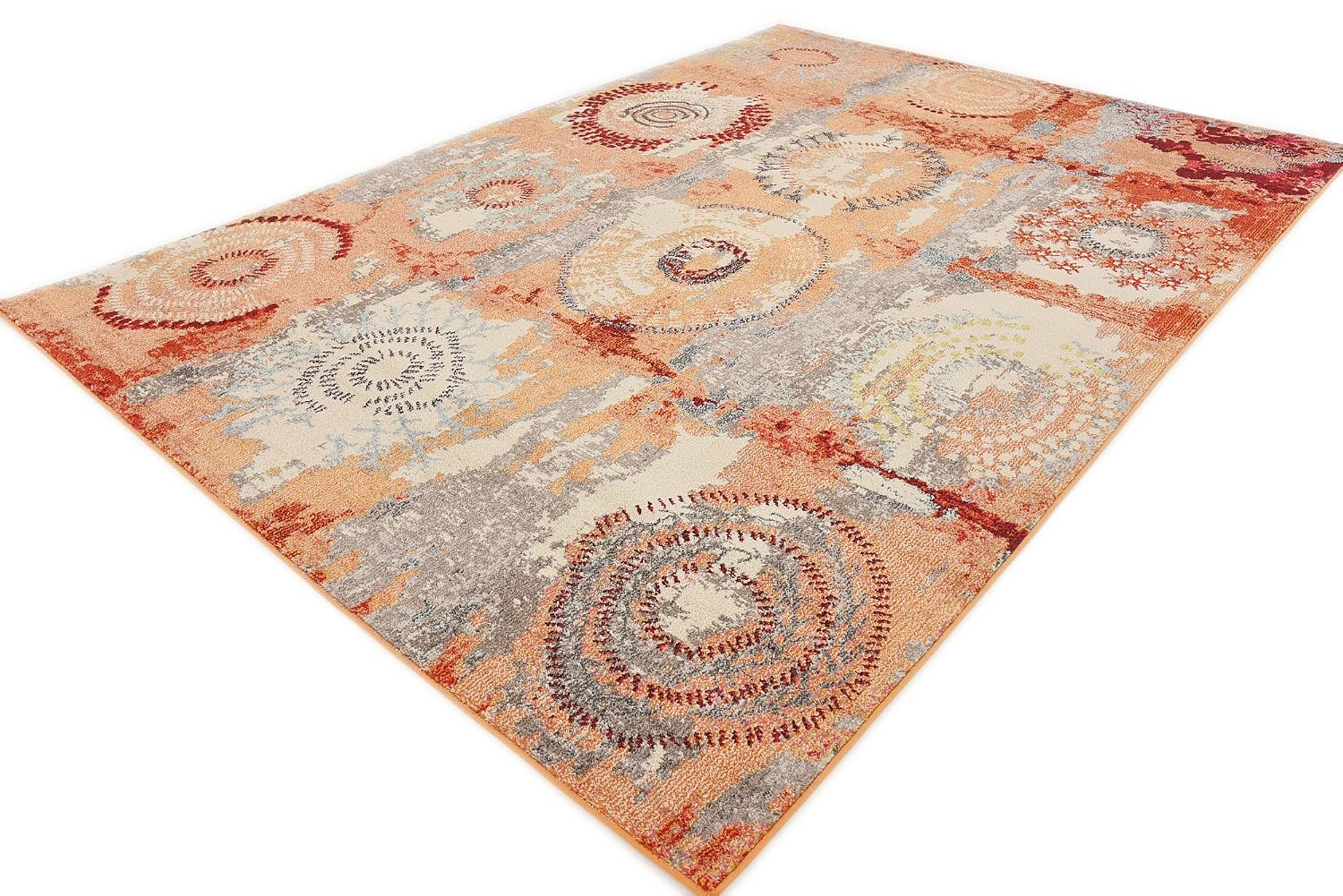 unique loom estrella collection modern abstract orange