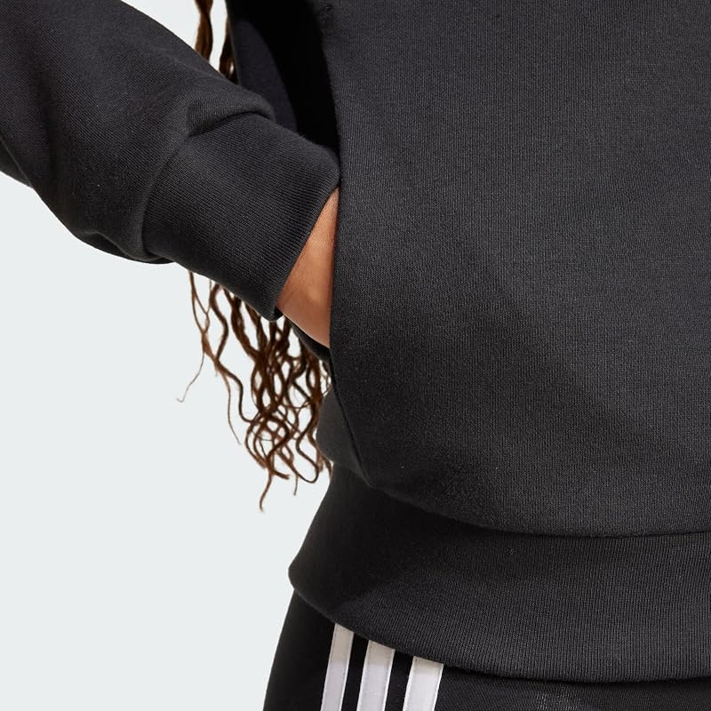 Femme Essentials Linear Full Zip French Terry Hoodie Sweatshirt, Black/White, L — photo 3 sur 4