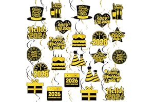 57 Pcs Happy New Year Hanging Swirls, 2026 Happy New Year Party Decorations Hanging Swirls Streamer New Years Eve Ceiling Swi
