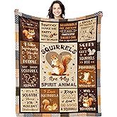 Bariceneth Squirrel Gifts Blanket 50" X 60", Squirrel Lover Gifts for Women/Men, Funny Squirrel Accessories Stuff for Boys/Girls