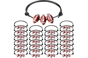 YHNTGB 30pcs Sport Theme Charm Bracelets, Bracelet Adjustable Inspirational Sport Beads, Ball Bracelet Sports Party Favors for Teens Boys Girls Adult Baseball Party Decoration Wristbands Student Gift