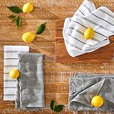 KitchenAid Albany Kitchen Towel Set 4 Pack Grey White 16x26 Absorbent Cotton view 2