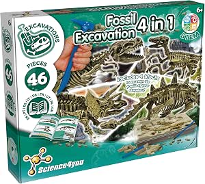 Science4you – Excavación De Fósiles De Stegosaurus Con 10 Piezas Y Libro Educativo En 8 Idiomas