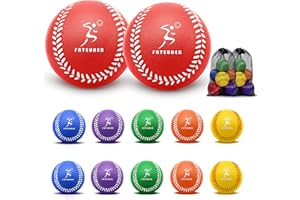 FATEUAER Foam Baseballs, Soft Baseballs 6 Pack and 12 Pack for Kids Beginners Training Ball, Safe Throwing for Indoor or Outdoor Play with Carrying Bag, Baseball Gifts for Boys and Girls