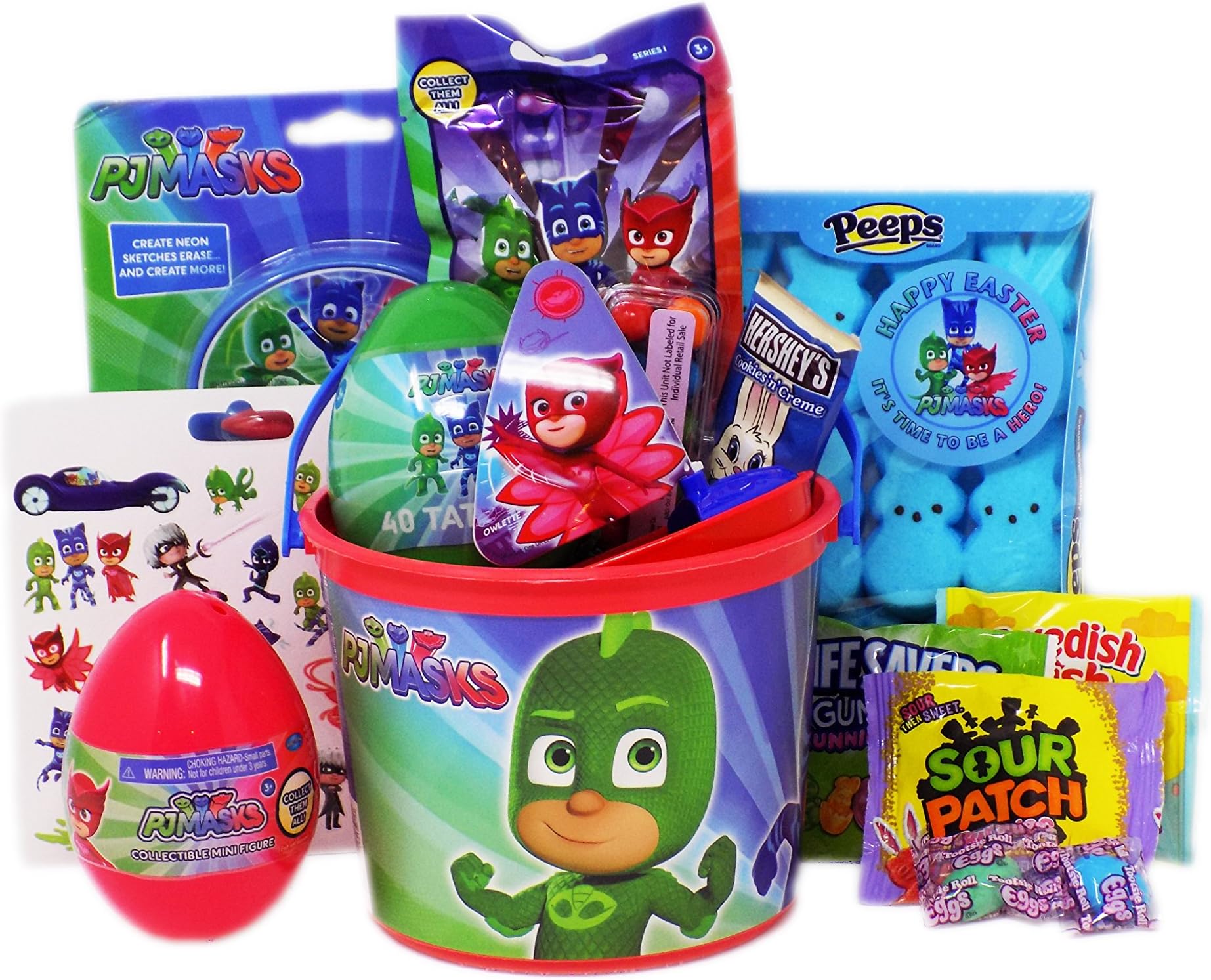 PJ Mask Themed Easter Bunny Basket Candy and Toy Gift