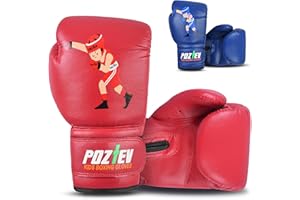 POZTEV Youth Boxing Gloves for Kids Ideal for Boxing, Kickboxing, Muay Thai, UFC, MMA - Beginner Junior Heavy Punching Bag Gloves for Children Sparring Training Martial Arts Mitts