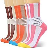 IRAMY Compression Crew Ankle Supports Socks Women Men Moisture Wicking Plantar Fasciitis Relief Running Hiking Socks 3 Packs