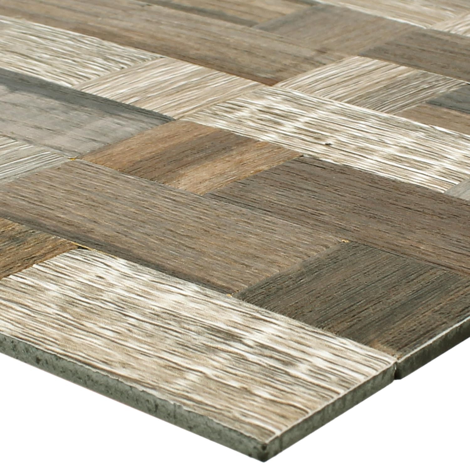 Metallmosaik Fliesen Holzoptik Selbstklebend Reynosa Wandgestaltung Kuche Bad