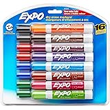 Expo Low-Odor Dry Erase Markers, Chisel Tip, 16-Pack, Assorted