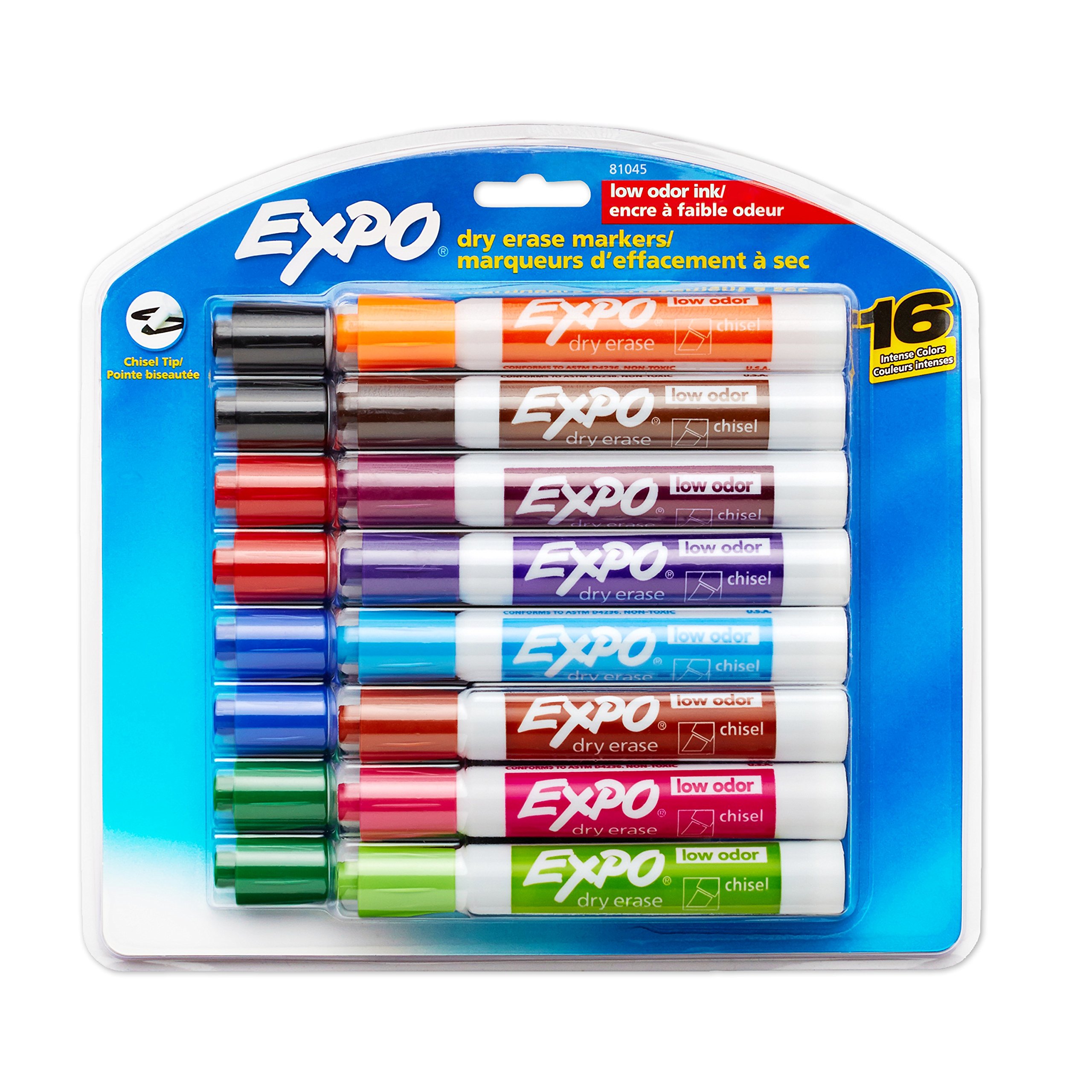 EXPO Low Odor Dry Erase Markers, Chisel Tip, Assorted, 16 Count Buy
