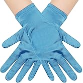 Naibyuki Women's Short Satin Gloves Wrist Length Opera Tea Party Gloves for Wedding Bridal Prom Banquet Costume