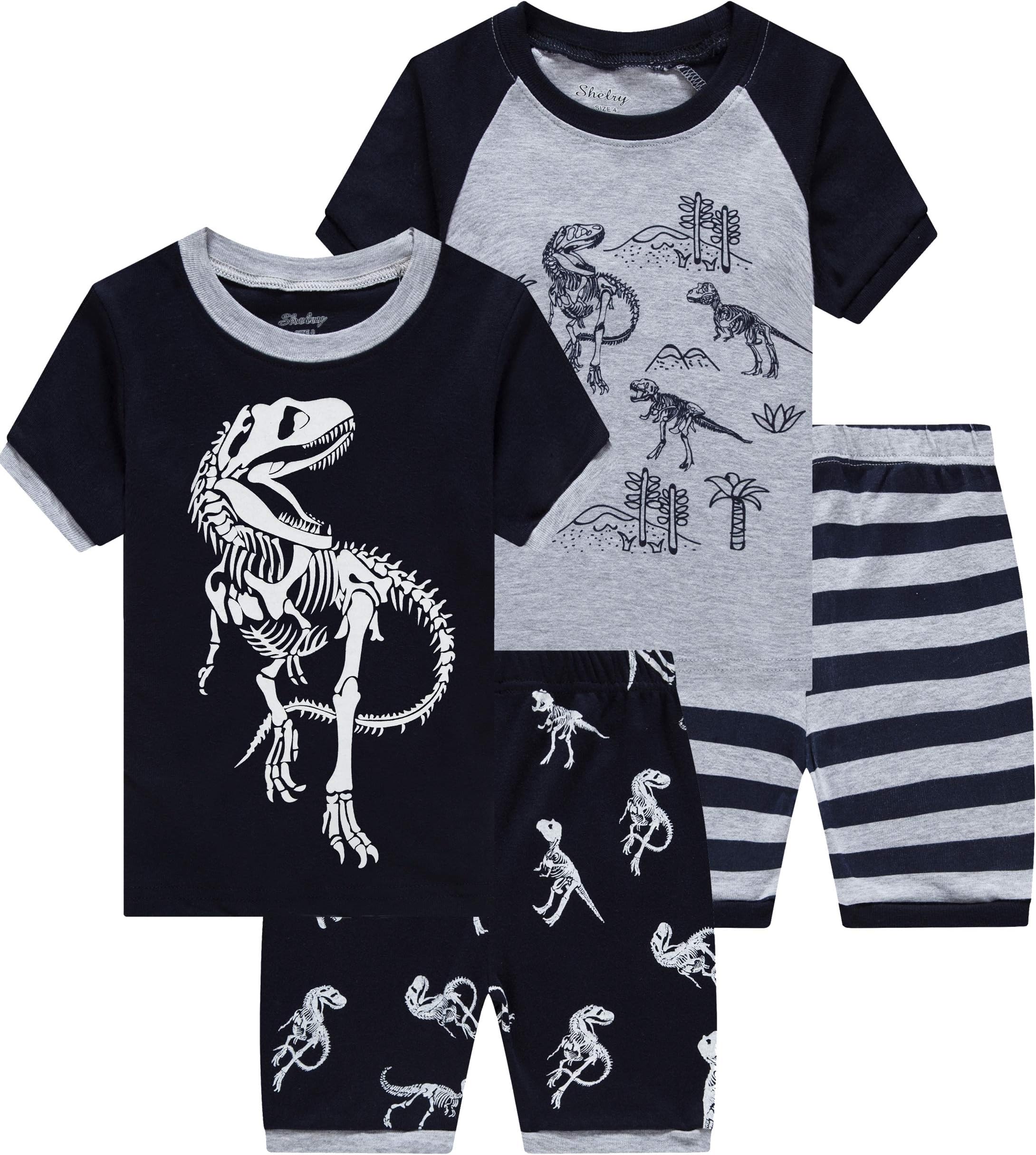 shelry Girls Santa Christmas Pajamas for Boys Cotton Clothes Kids Pjs Toddler Sleepwear Pants Set